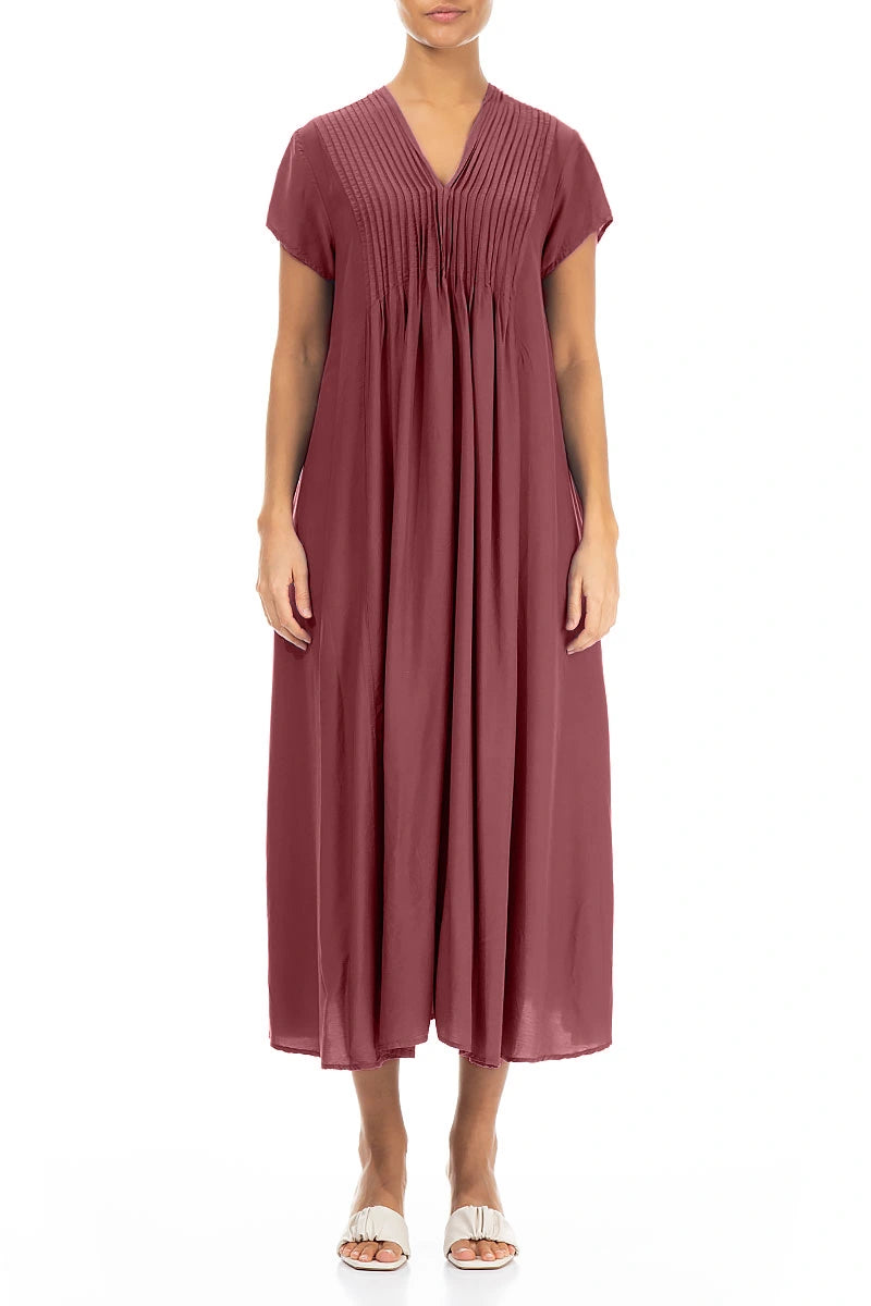 Romantic Antique Ruby Silk Bamboo Dress 1