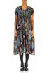 Romantic Art Mosaic Silk Bamboo Midi Dress 1