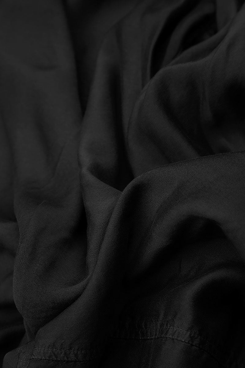 Romantic Black Silk Bamboo Midi Dress 5