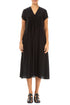 Romantic Black Silk Bamboo Midi Dress 1