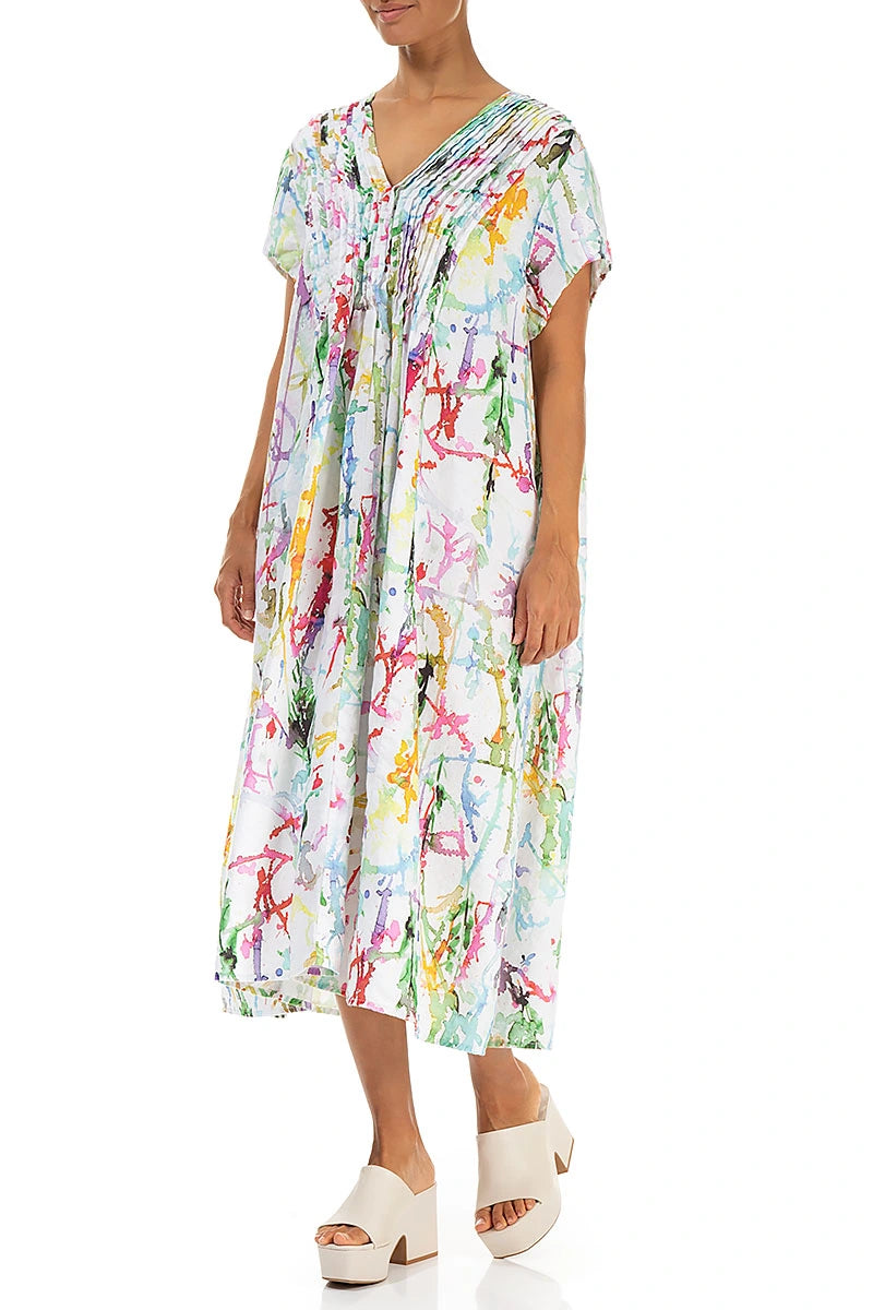 Romantic Colour Splash Linen Dress 3