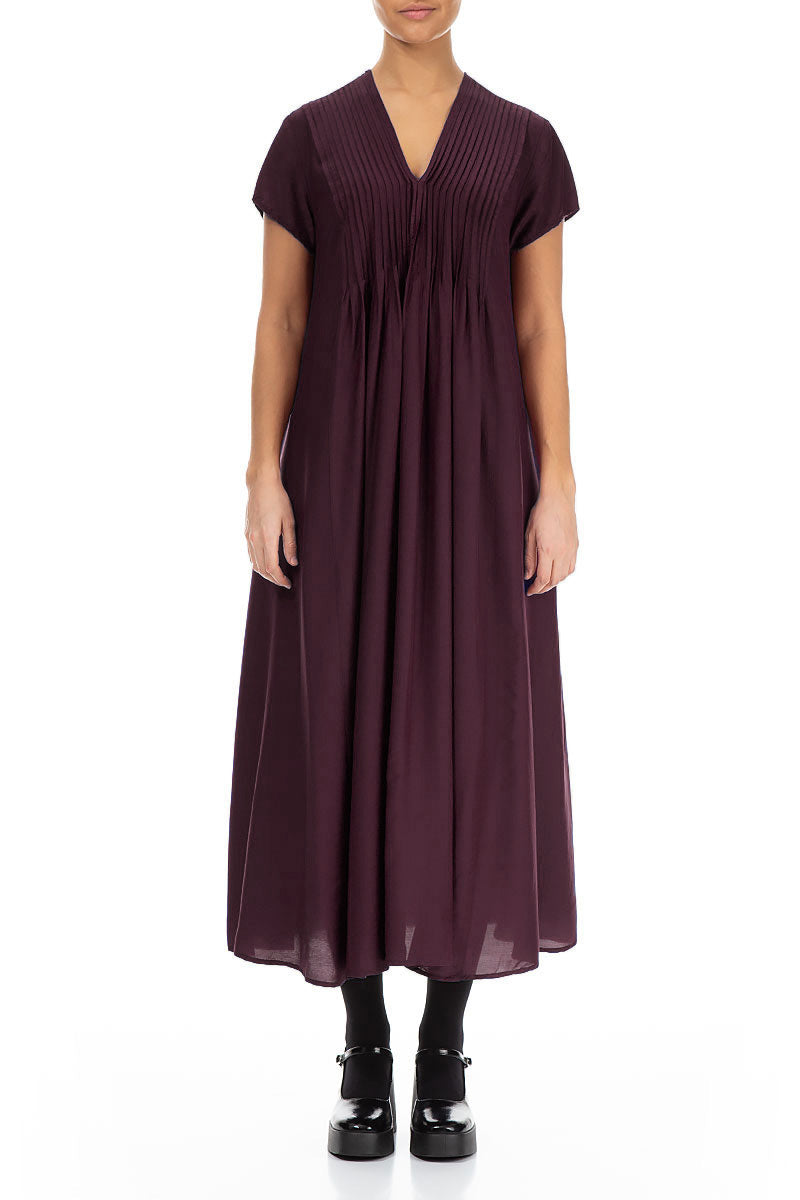 Romantic Deep Plum Silk Bamboo Dress 2