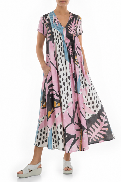 Romantic Desert Bloom Linen Dress