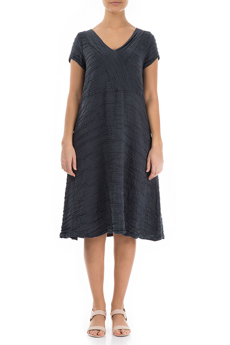 Romantic Graphite Crinkled Silk Dress 1