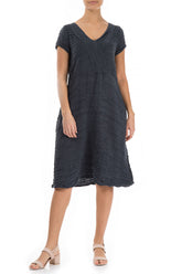 Romantic Graphite Crinkled Silk Dress 4