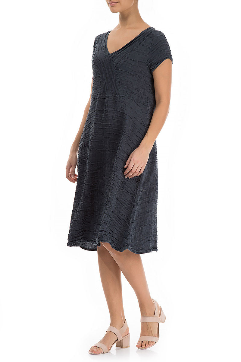 Romantic Graphite Crinkled Silk Dress 3