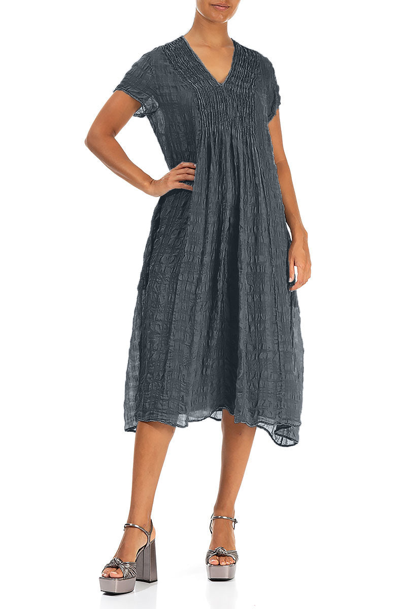 Romantic Graphite Light Silk Dress 4
