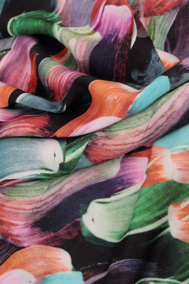 Romantic Paint Charm Silk Bamboo Midi Dress 6