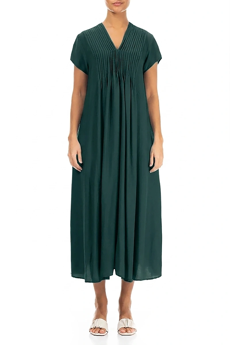 Romantic Peacock Silk Bamboo Dress 1