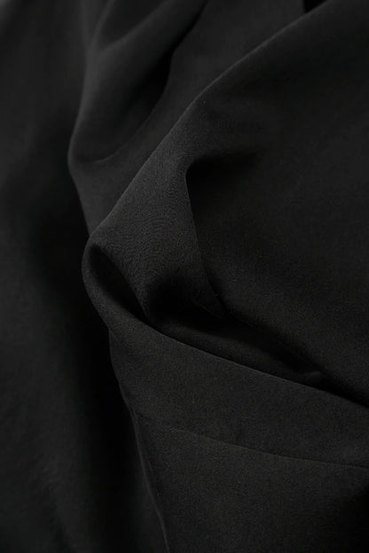 Romantic Pin Tuck Black Silk Bamboo Dress 5