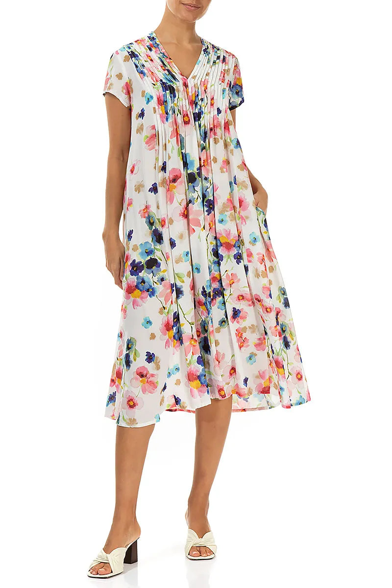 Romantic Primrose Silk Bamboo Midi Dress