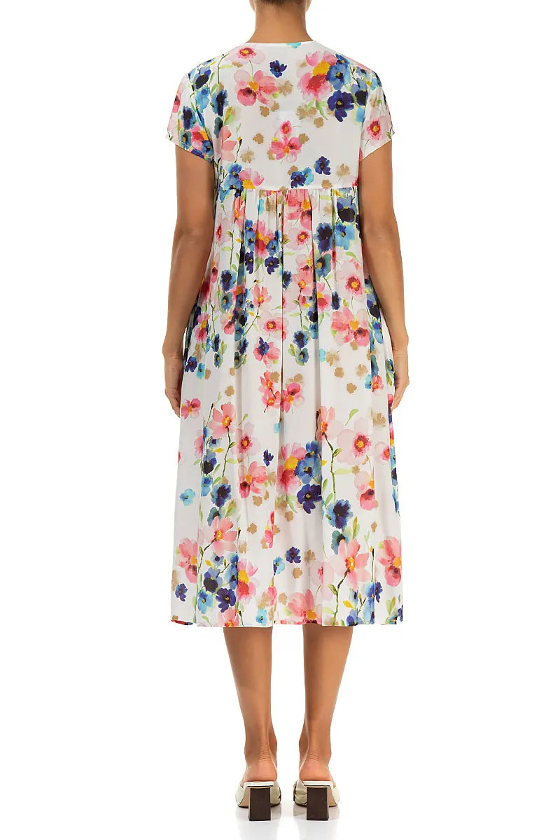 Romantic Primrose Silk Bamboo Midi Dress