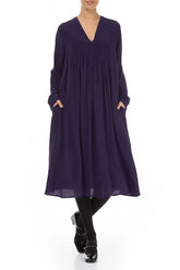 Romantic Royal Purple Silk Bamboo Dress 4
