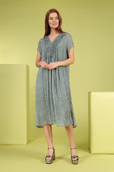 Romantic Grey Sage Light Silk Dress 6
