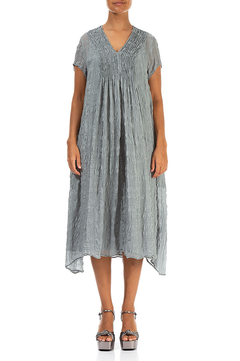Romantic Grey Sage Light Silk Dress 1