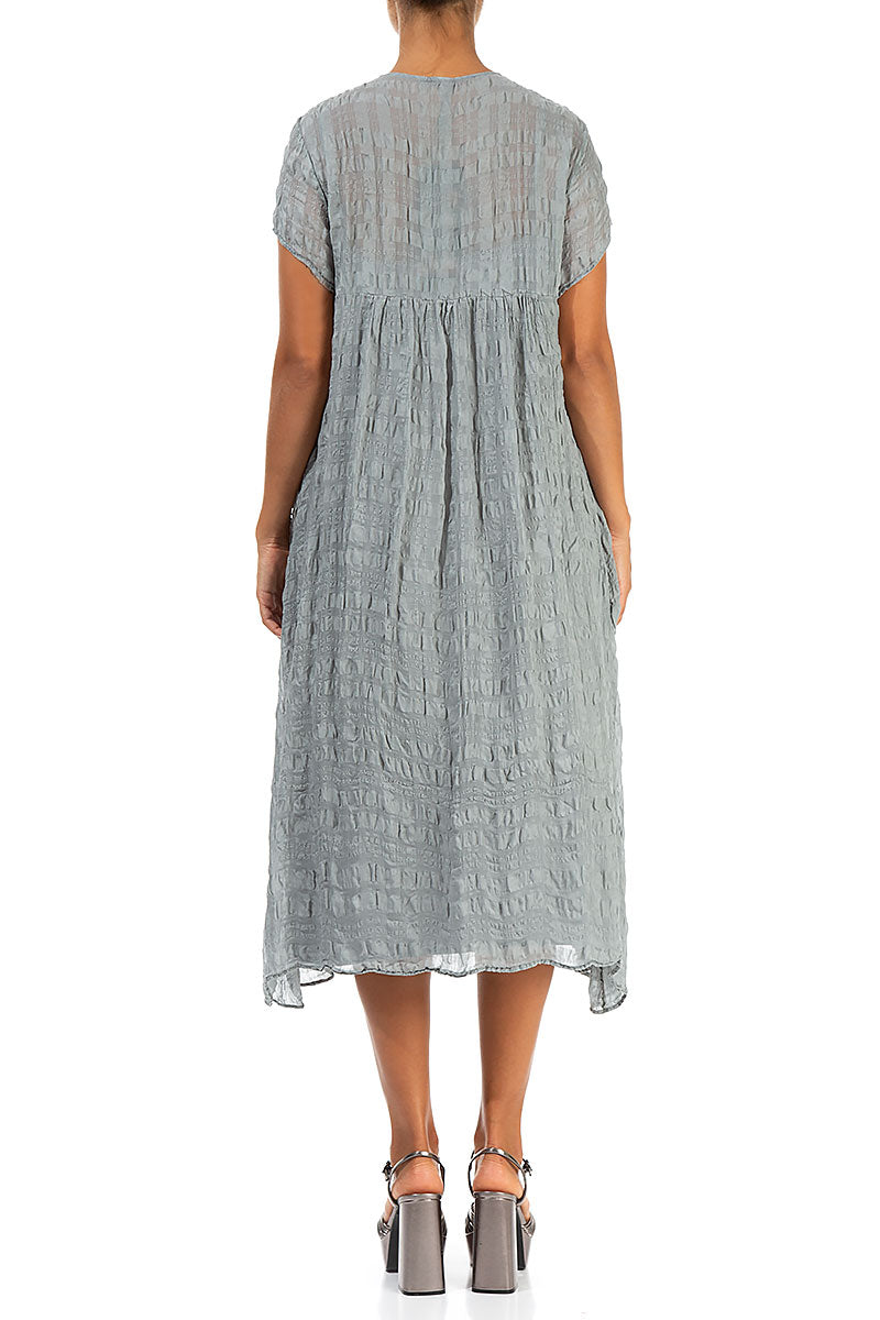 Romantic Grey Sage Light Silk Dress 2