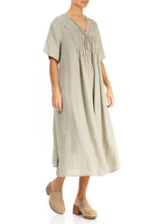 Romantic Sand Linen Dress 3
