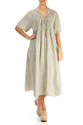 Romantic Sand Linen Dress 4