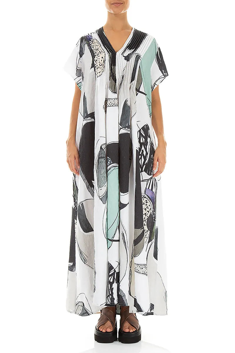 Robe en lin romantique à pierres roulées