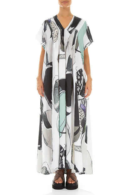 Robe en lin romantique à pierres roulées