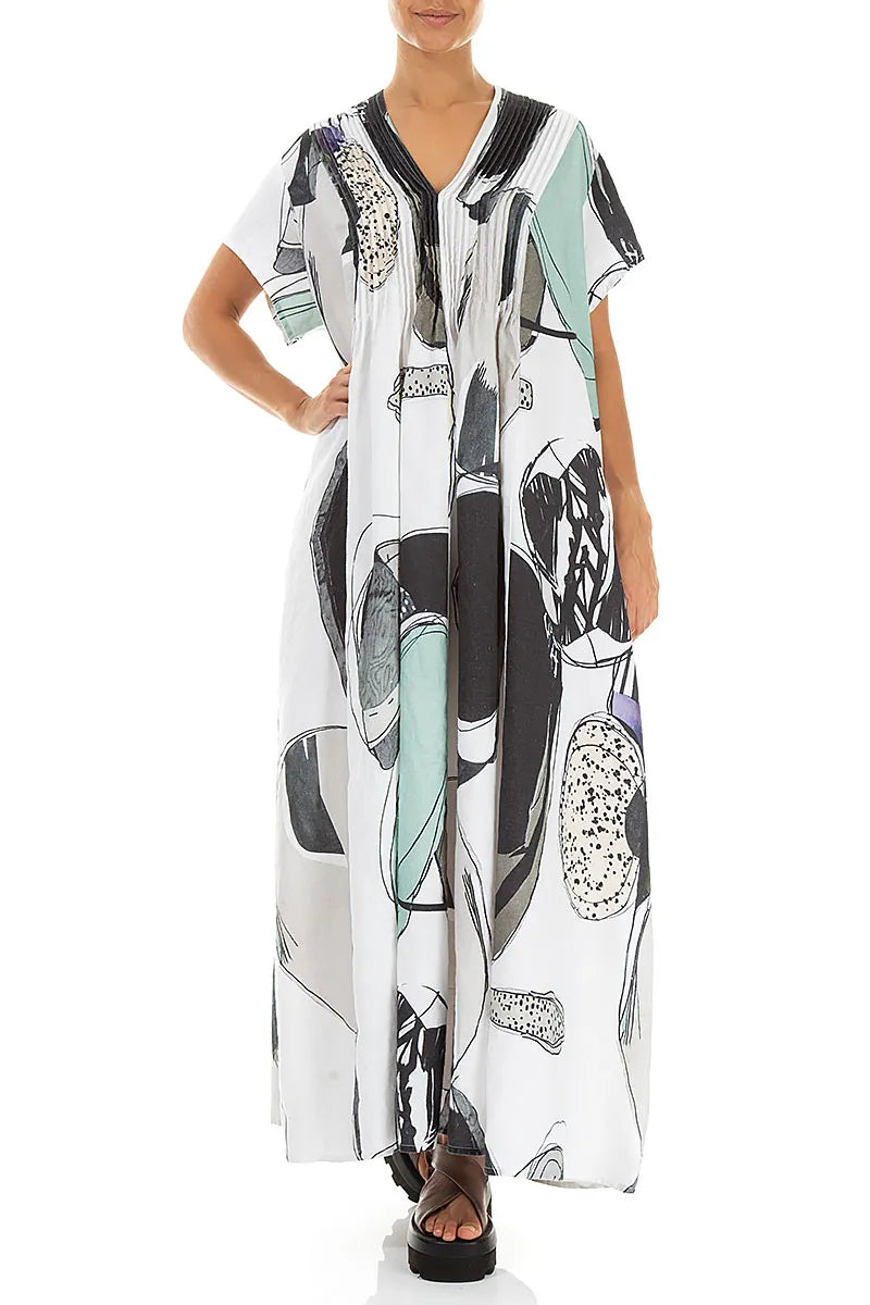 Robe en lin romantique à pierres roulées