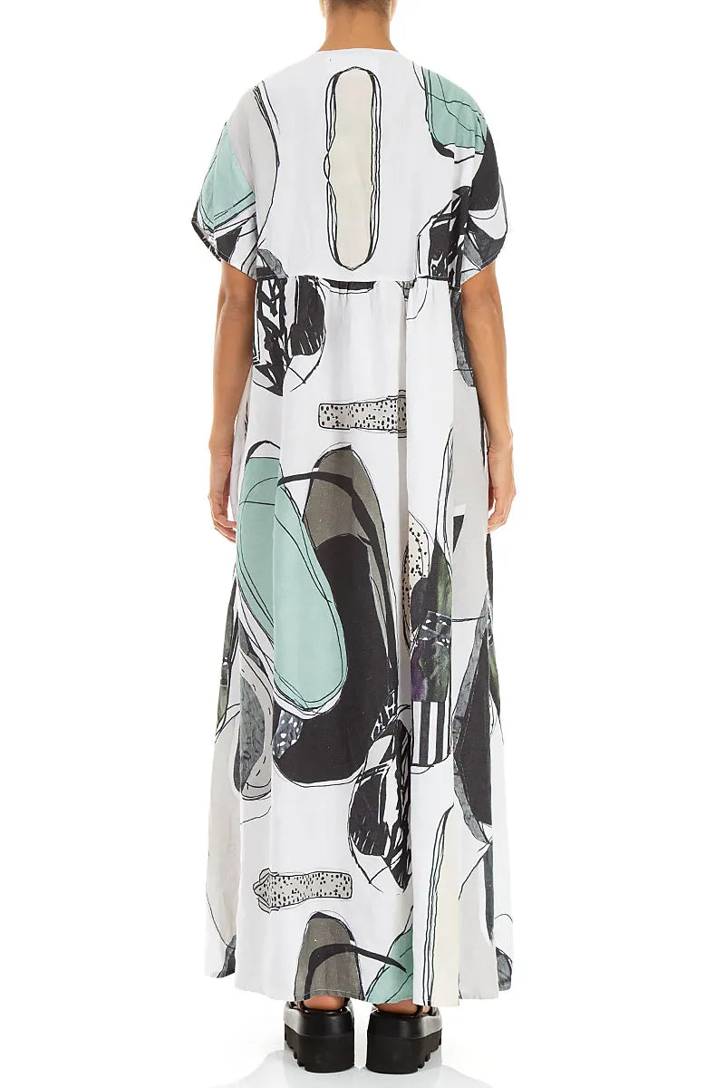 Robe en lin romantique à pierres roulées