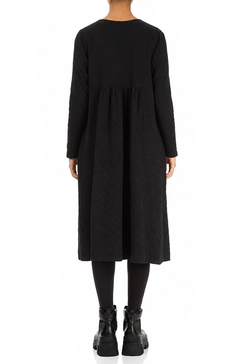 Robe romantique en coton à col en V ondulé