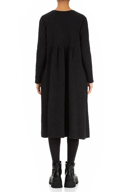 Robe romantique en coton à col en V ondulé