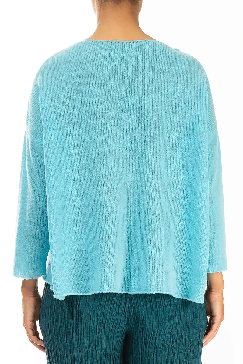 Rosette Aqua Wool Sweater 2