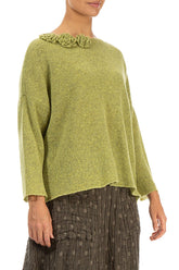 Rosette Golden Lime Wool Sweater 3