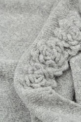 Rosette Light Grey Wool Sweater 5