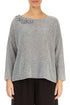 Rosette Light Grey Wool Sweater 1