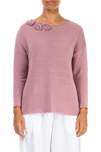 Rosette Mauve Pink Linen Jumper 1