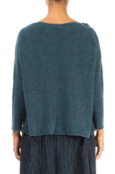 Rosette Teal Wool Sweater 2