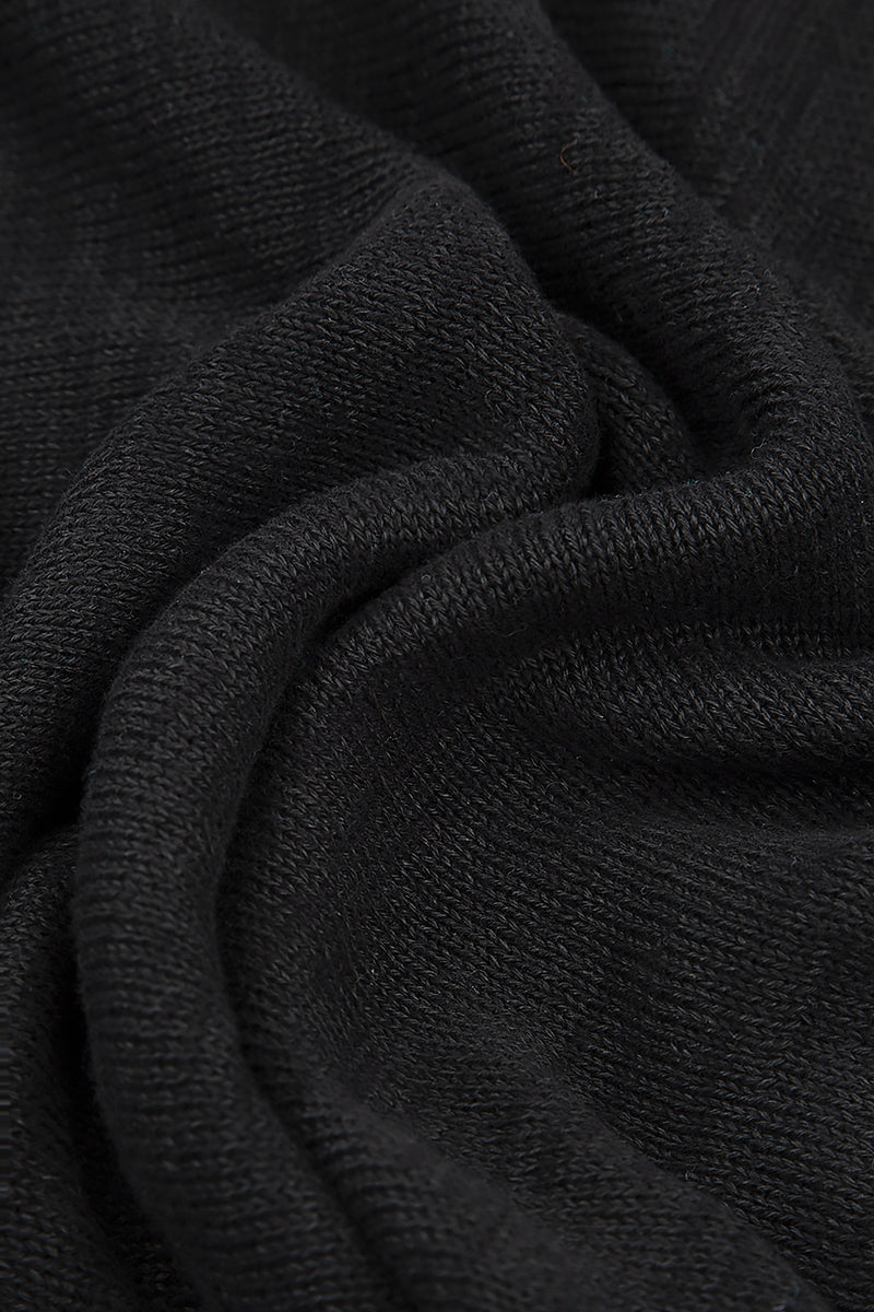Rounded Black Linen Cardigan 5