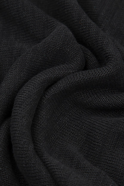 Rounded Black Linen Cardigan 5