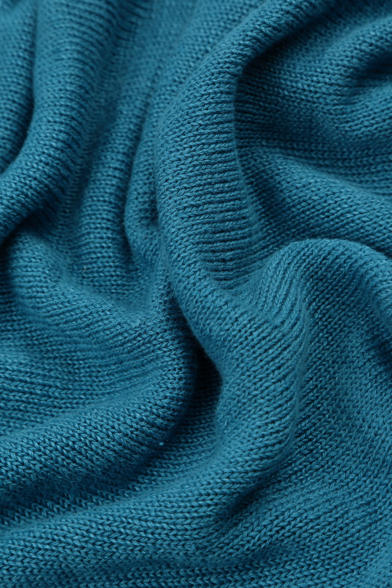 Rounded Denim Linen Cardigan