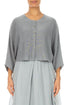 Rounded Grey Linen Cardigan 1
