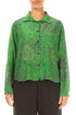 Rounded Hem Shamrock Green Meadow Silk Cotton Shirt 1