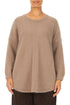 Rounded Hem Soft Taupe Angora Sweater 1