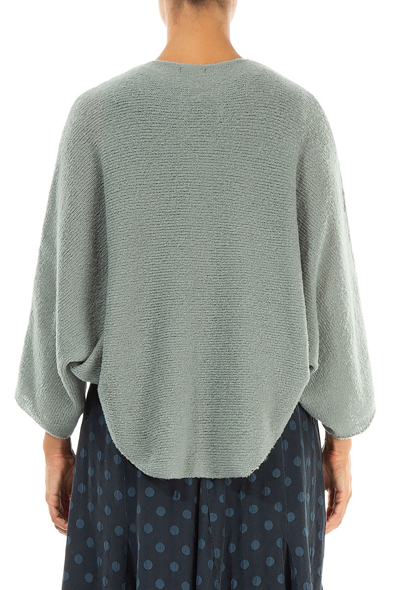 Rounded Pistachio Wool Cardigan 2