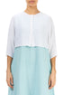Rounded White Linen Cardigan 1