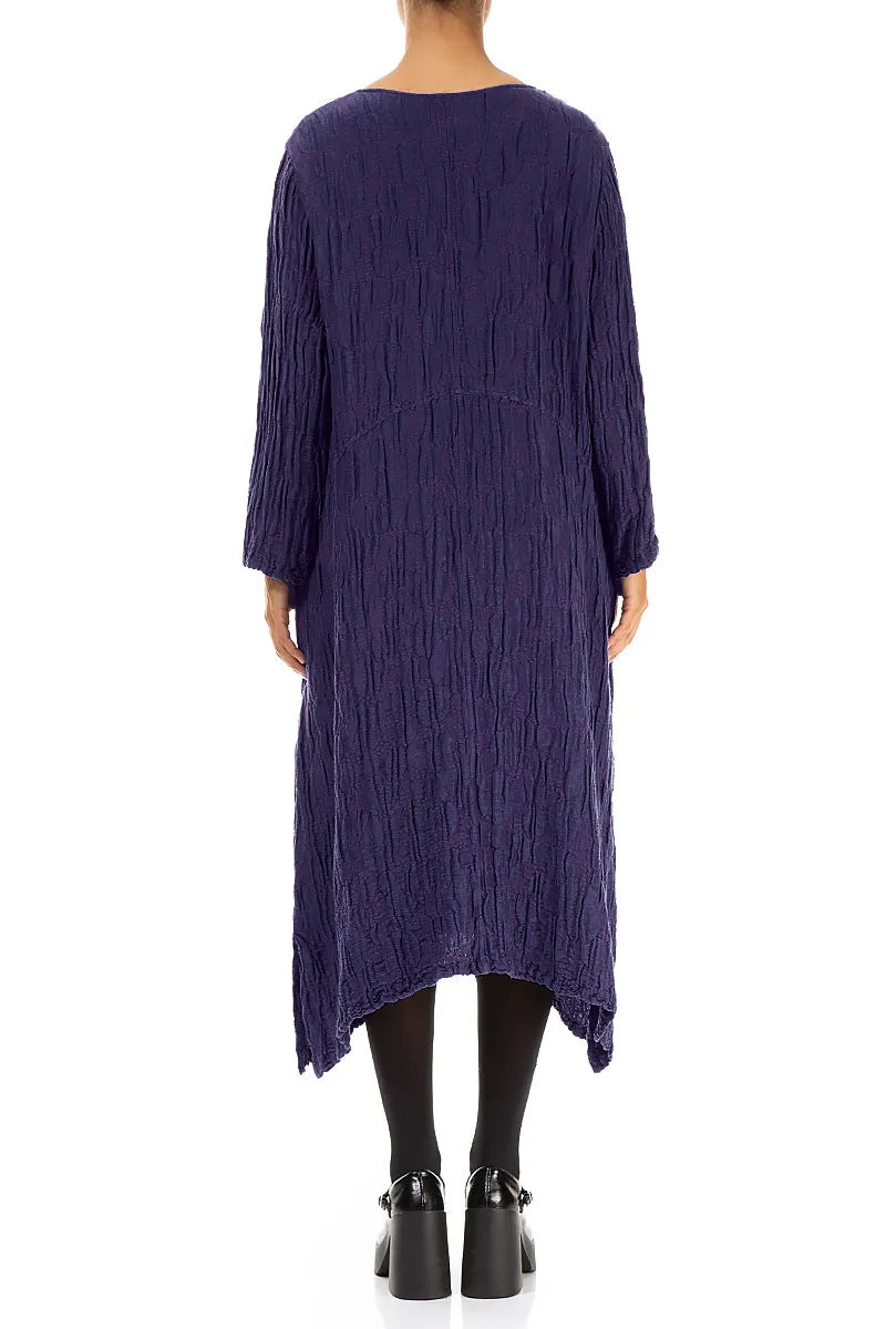 Robe droite en lin et soie Royal Purple Circle