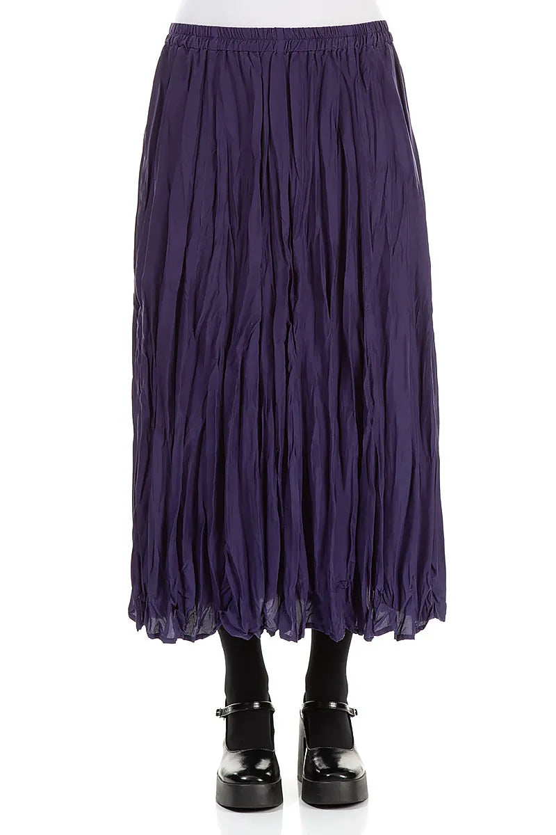 Royal Purple Crumpled Pure Silk Skirt 1