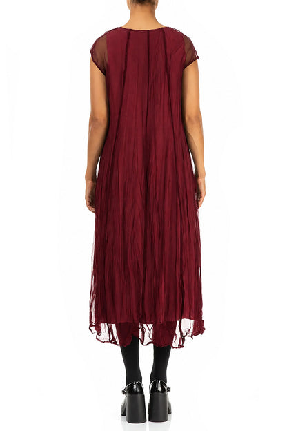 Ruby Crumpled Silk Chiffon Dress 2