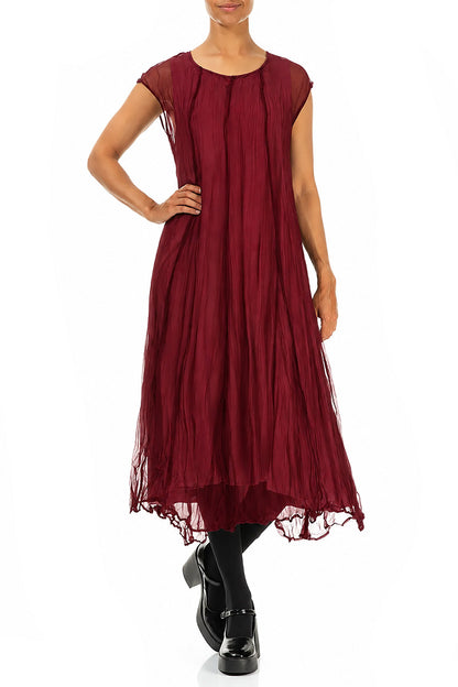 Ruby Crumpled Silk Chiffon Dress 4