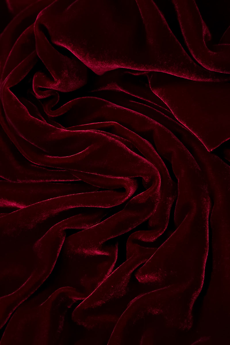 Ruby Crumpled Silk Velvet Scarf 4