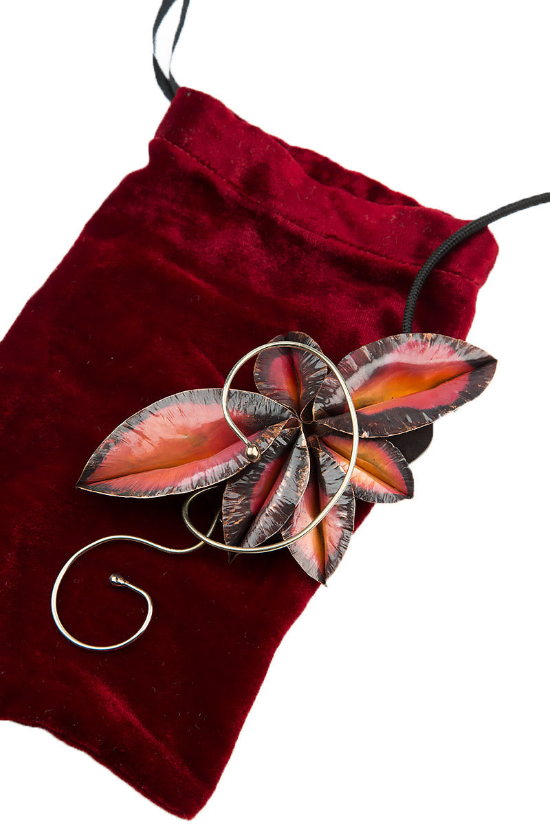 Ruby Foliage Metal Pendant 5