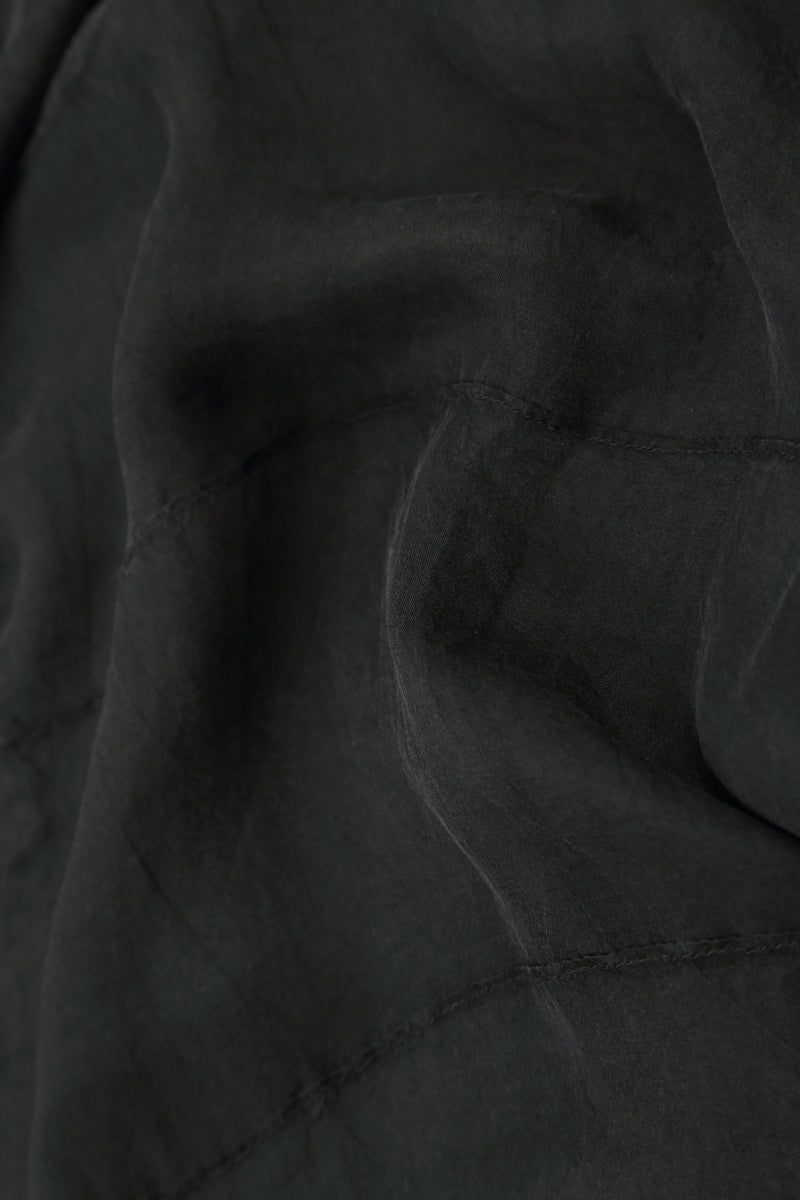 Jupe froncée en mousseline de soie bleu graphite