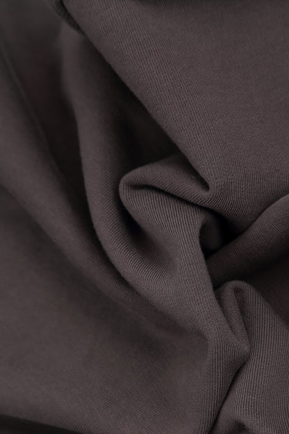 Ruched Charcoal French Terry Cotton Dress